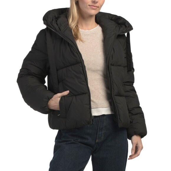 BCBGMAXAZRIA Black Cropped Puffer Coat - Picture 1 of 2